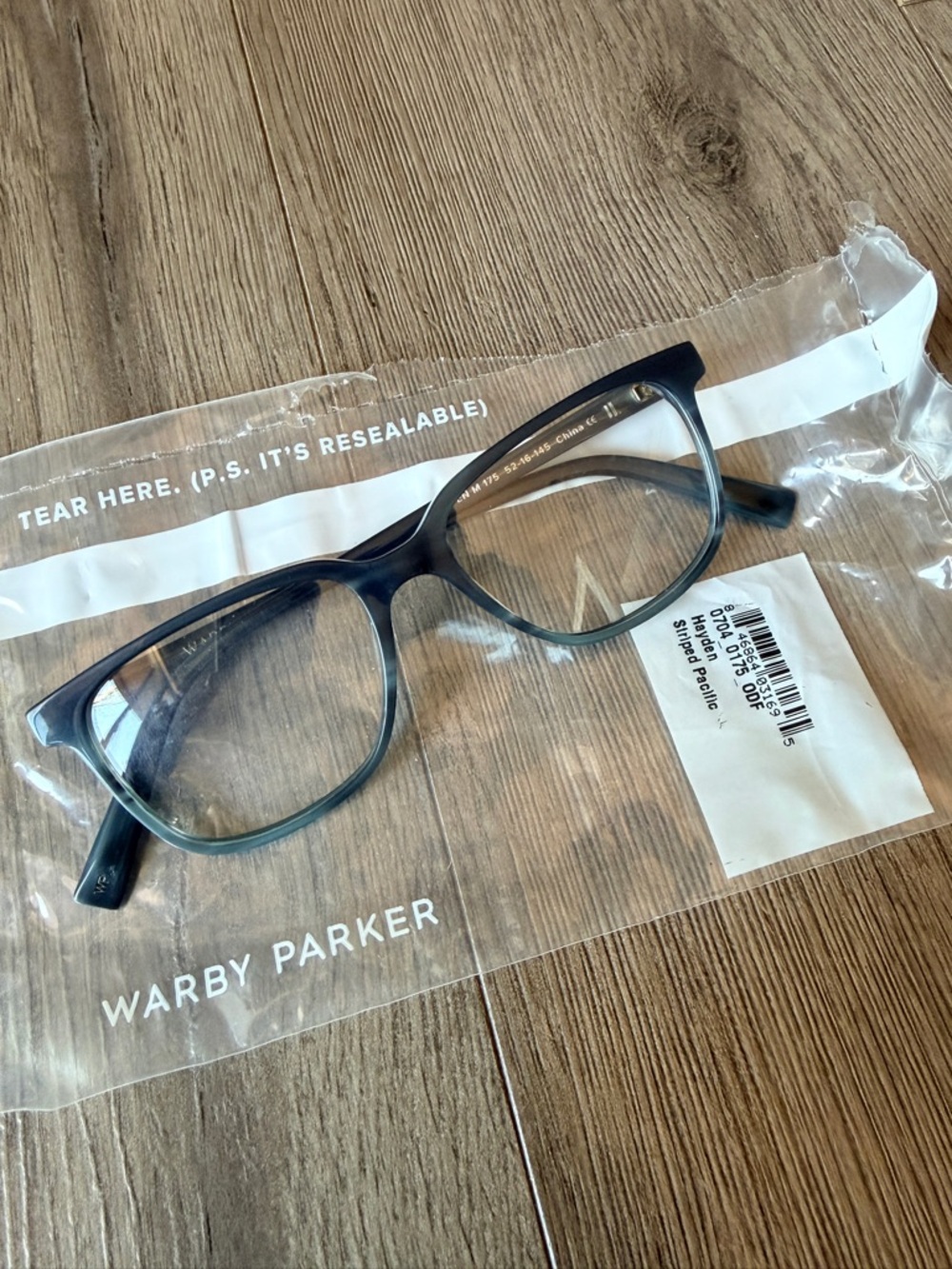 Warby Parker Hayden Eyeglasses – Striped Pacific | Medium 133mm NEW frames only - Picture 6 of 7